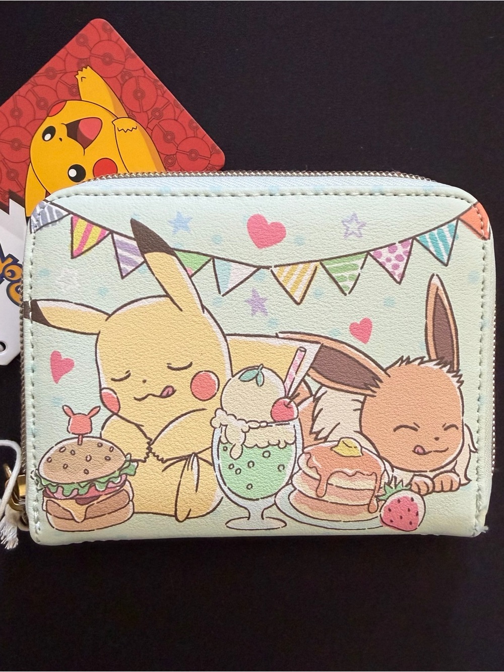 Loungefly Backpack & Wallet Set in Cream with Pikachu & Eevee - Picture 9 of 11